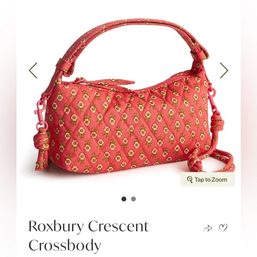 NEW Vera Bradley Roxbury Crescent Crossbody in Tiny Poppies!